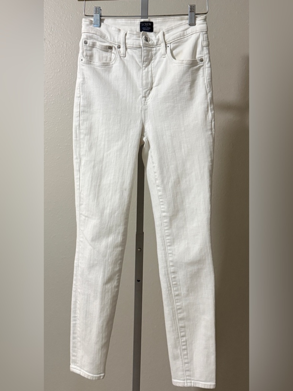J. Crew White High-Rise Skinny Jeans for Women, Size 26